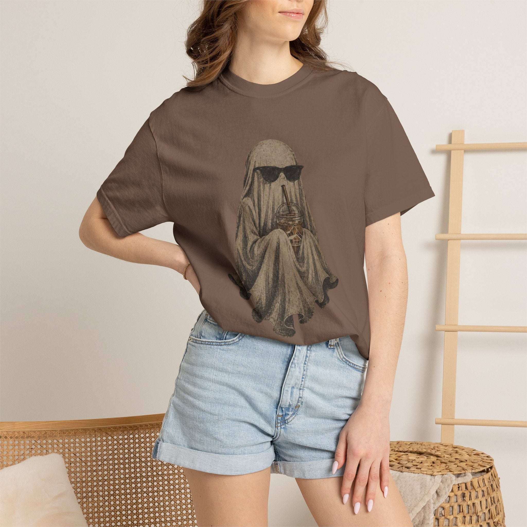 Ghost with Hookline Coffee — Chill Vintage Halloween Tee