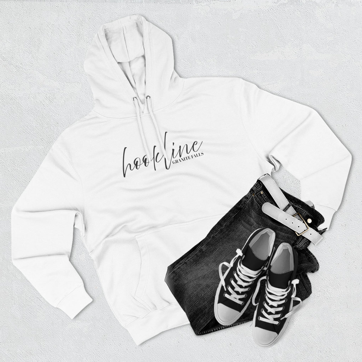 Hoodie — 'Hookline' Minimal Script Fleece Hoodie