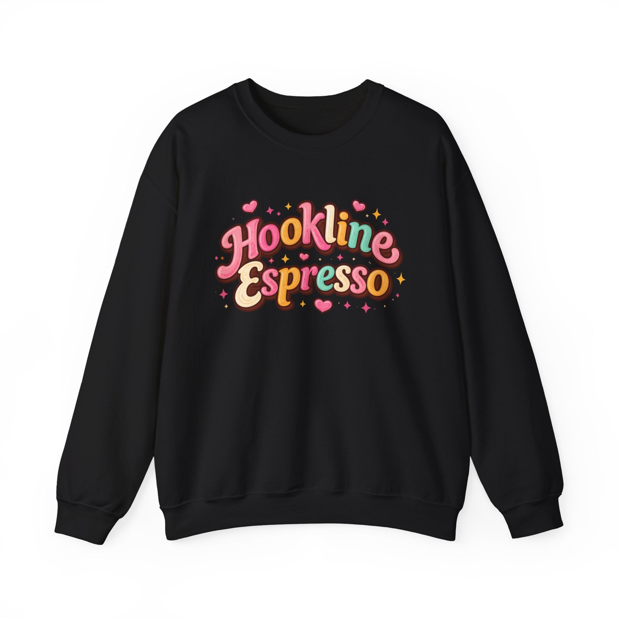 Hookline Espresso Crewneck Sweatshirt — Cute Retro Coffee Graphic