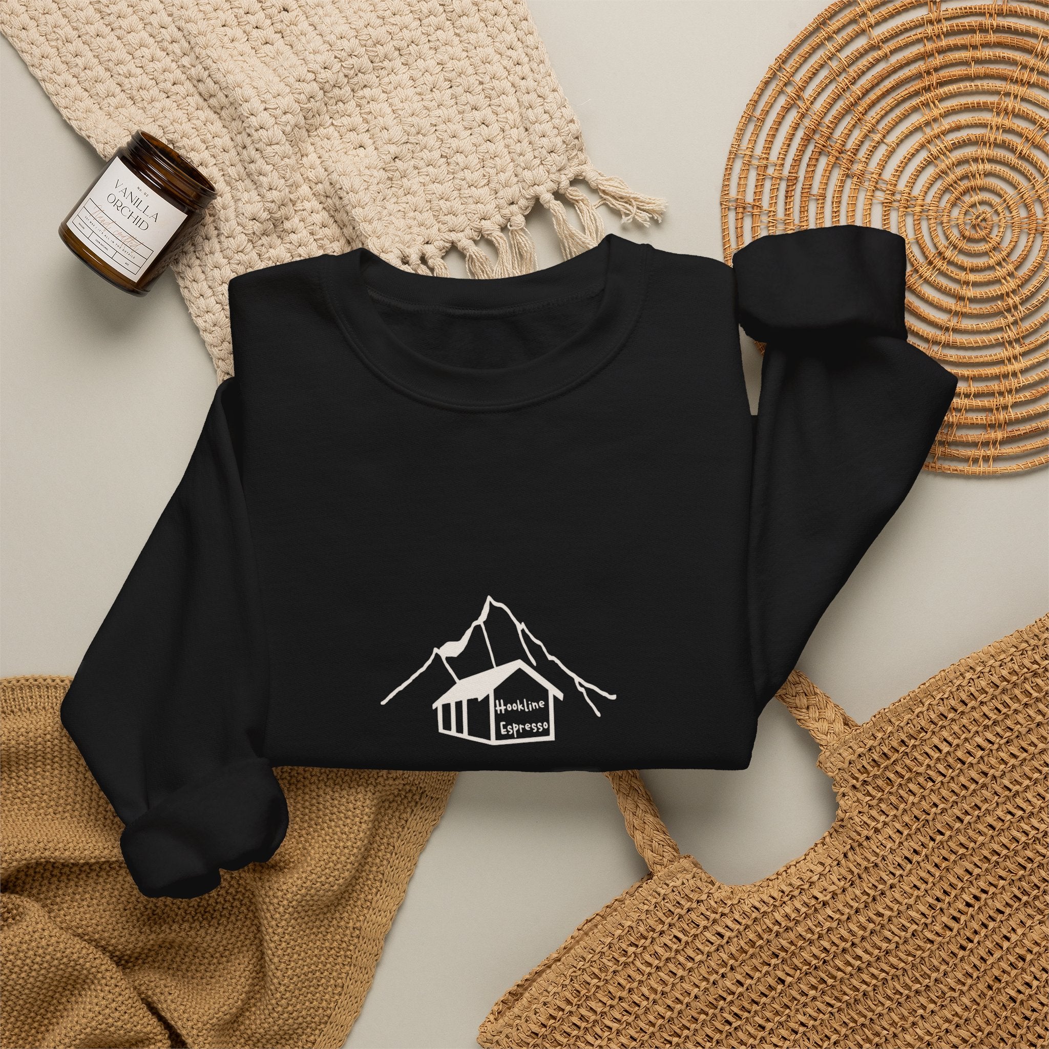 Hookline Espresso — Crewneck Sweatshirt