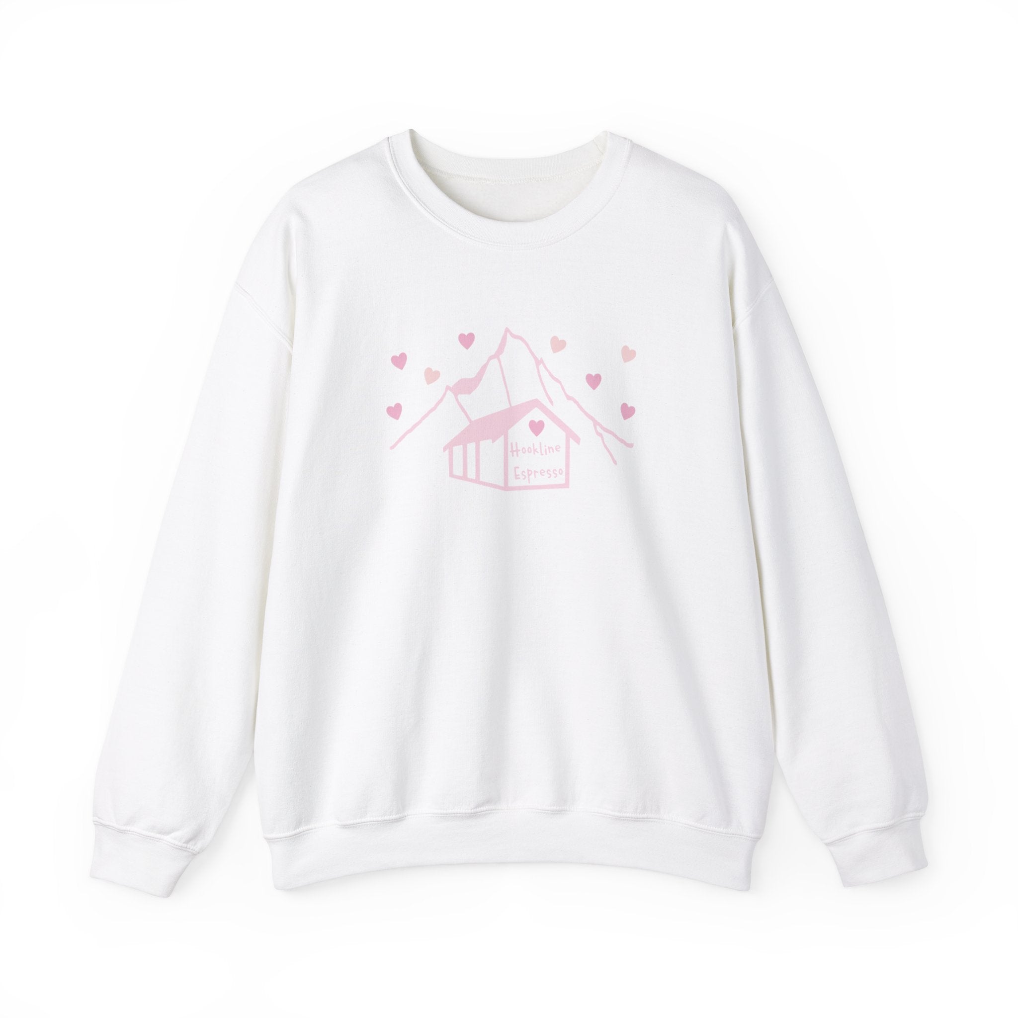 Hookline Classic Logo - Pink Hearts Edition Crewneck Sweatshirt