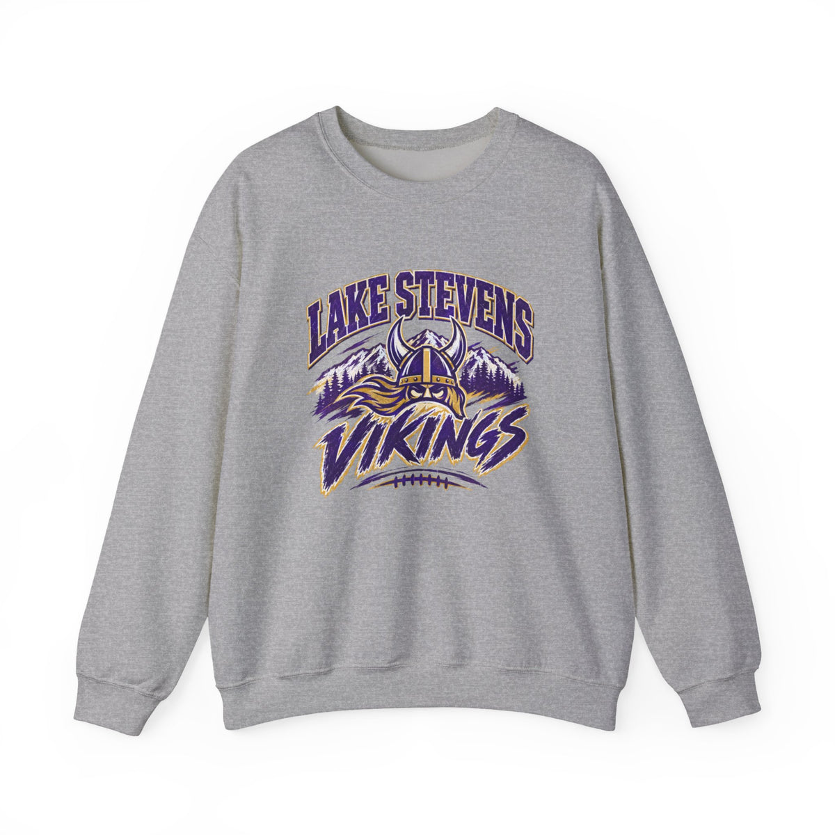 Lake Stevens Vikings Crewneck Sweatshirt – School Mascot Football Pullover