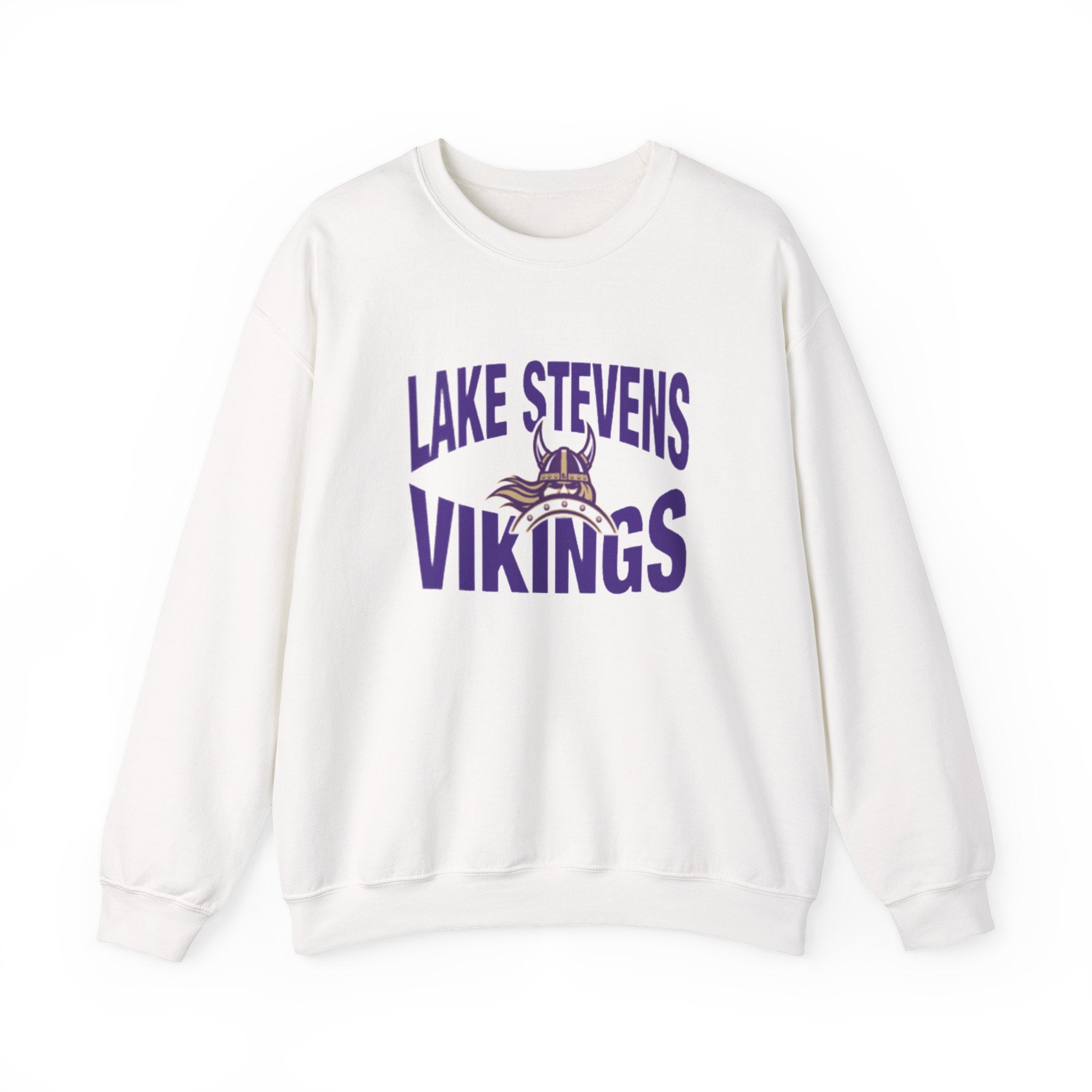 Lake Stevens Vikings Crewneck Sweatshirt – Bold Front Graphic School Spirit Sweatshirt