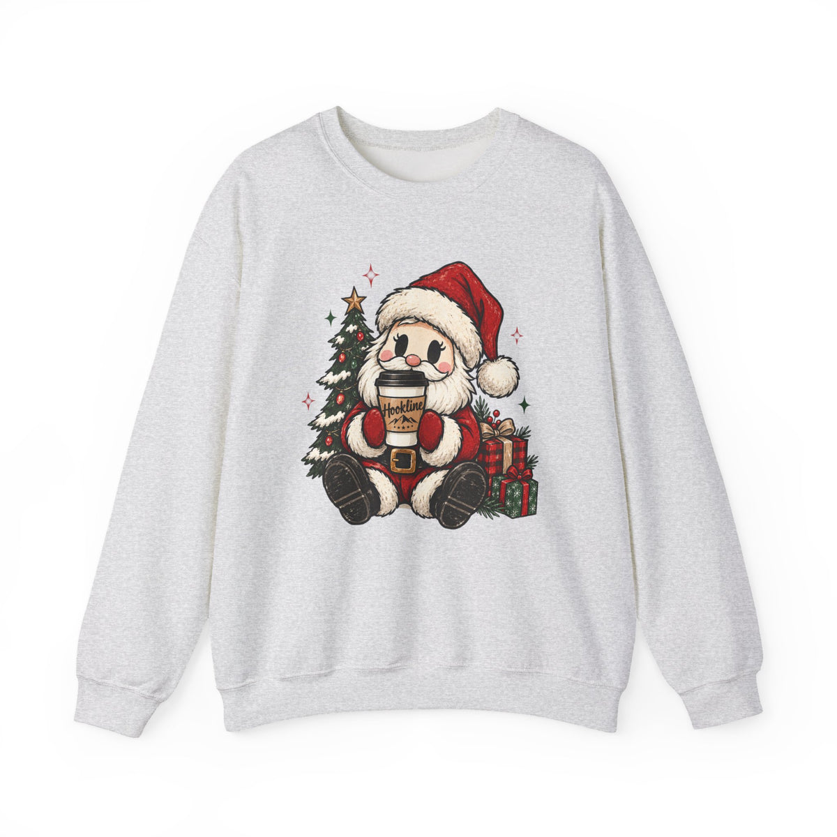 Santa Hookline Christmas Sweatshirt — Cute Cozy Holiday Crewneck