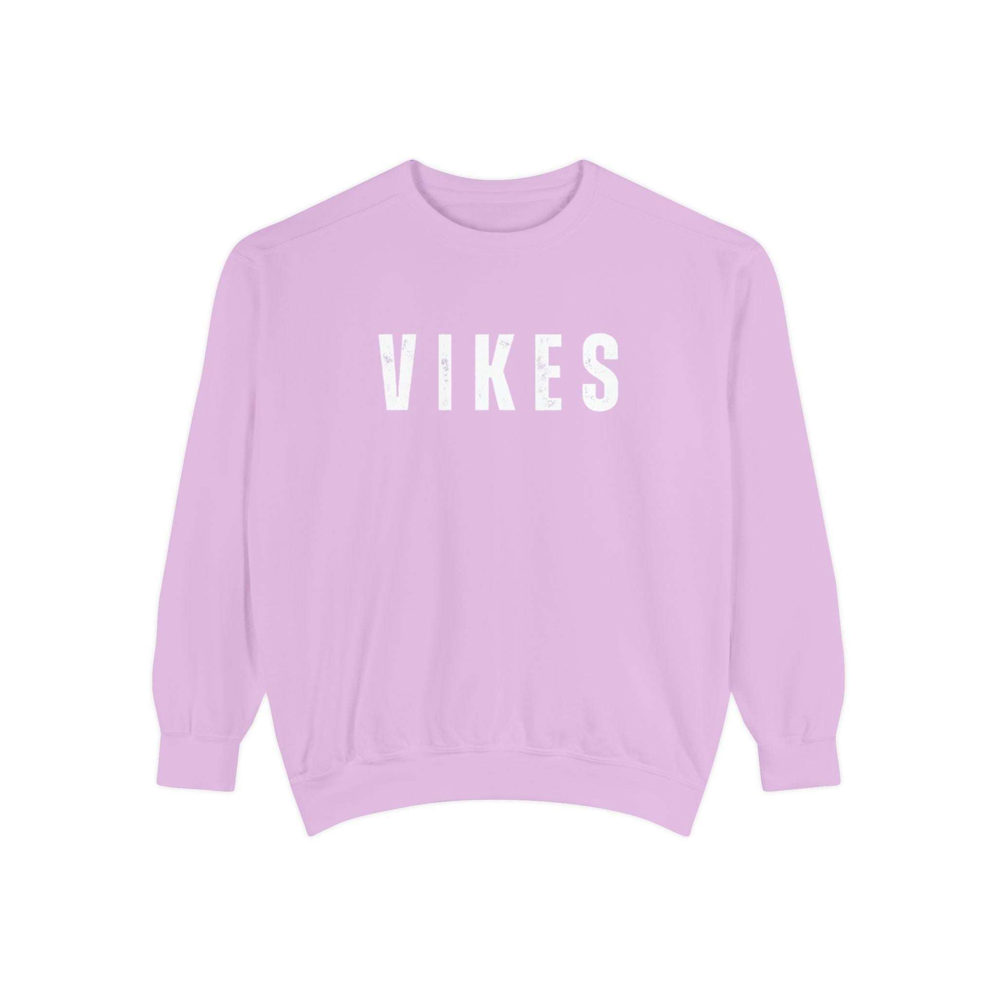 VIKES Distressed Crewneck Sweatshirt — Vintage Collegiate Pullover