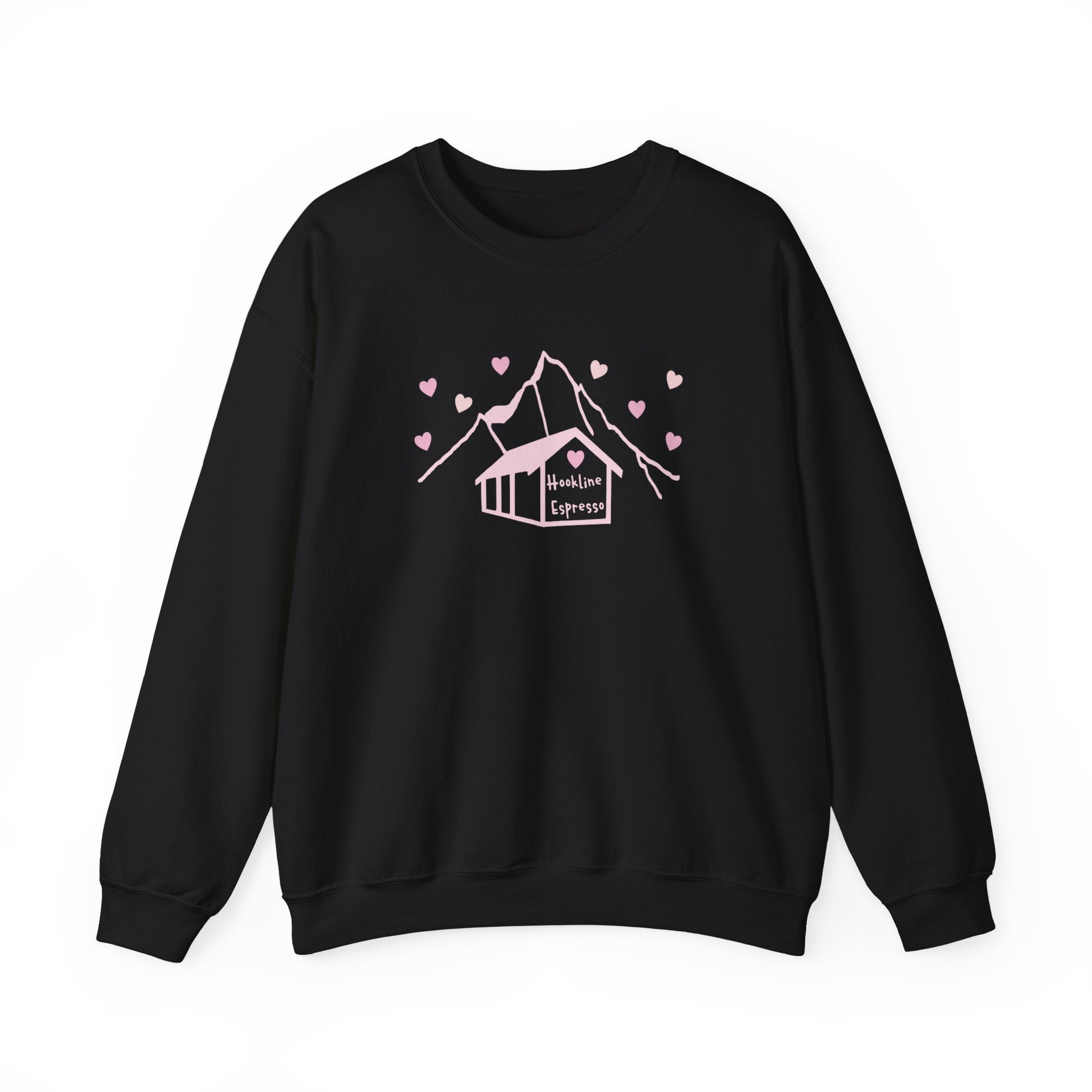 Hookline Classic Logo - Pink Hearts Edition Crewneck Sweatshirt