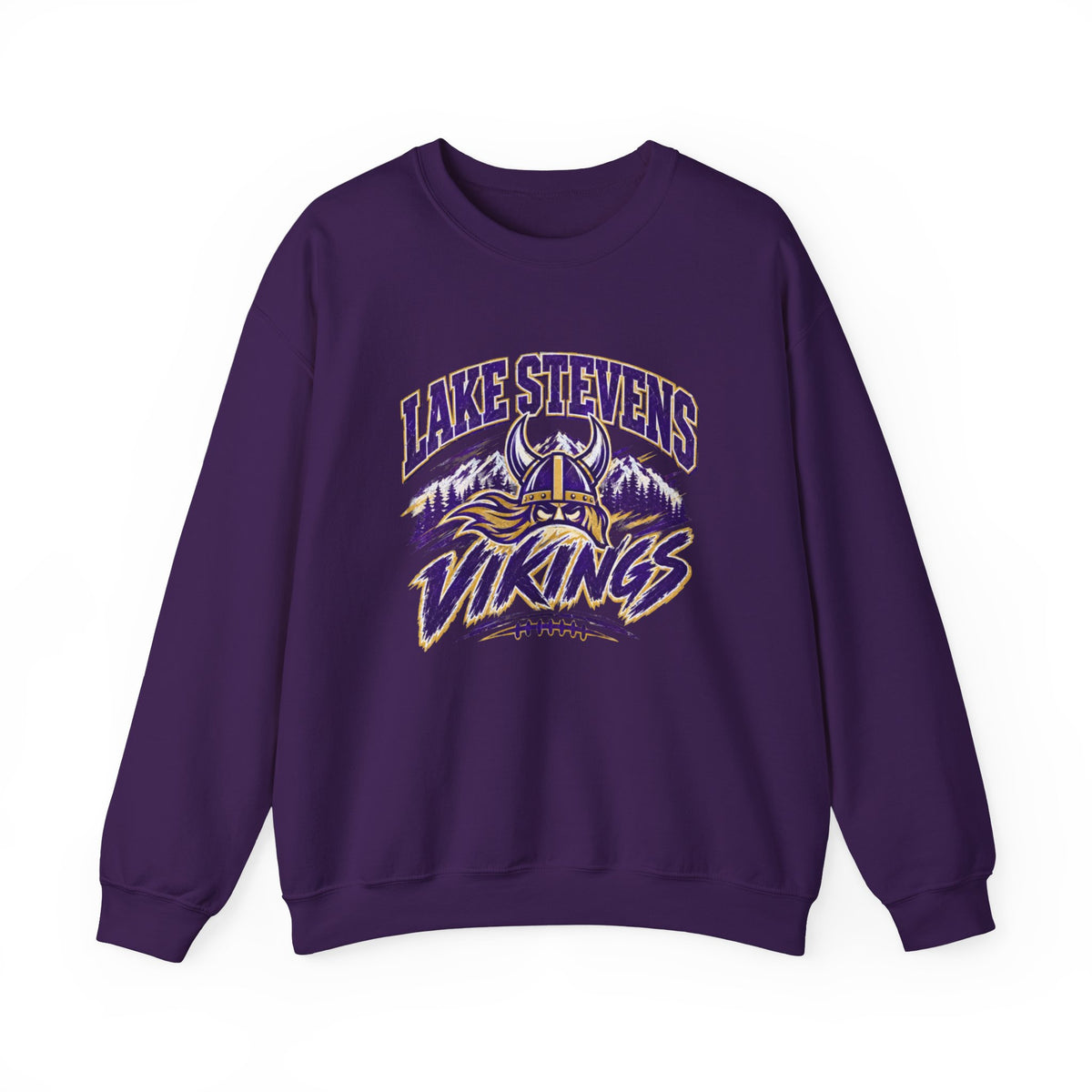 Lake Stevens Vikings Crewneck Sweatshirt – School Mascot Football Pullover