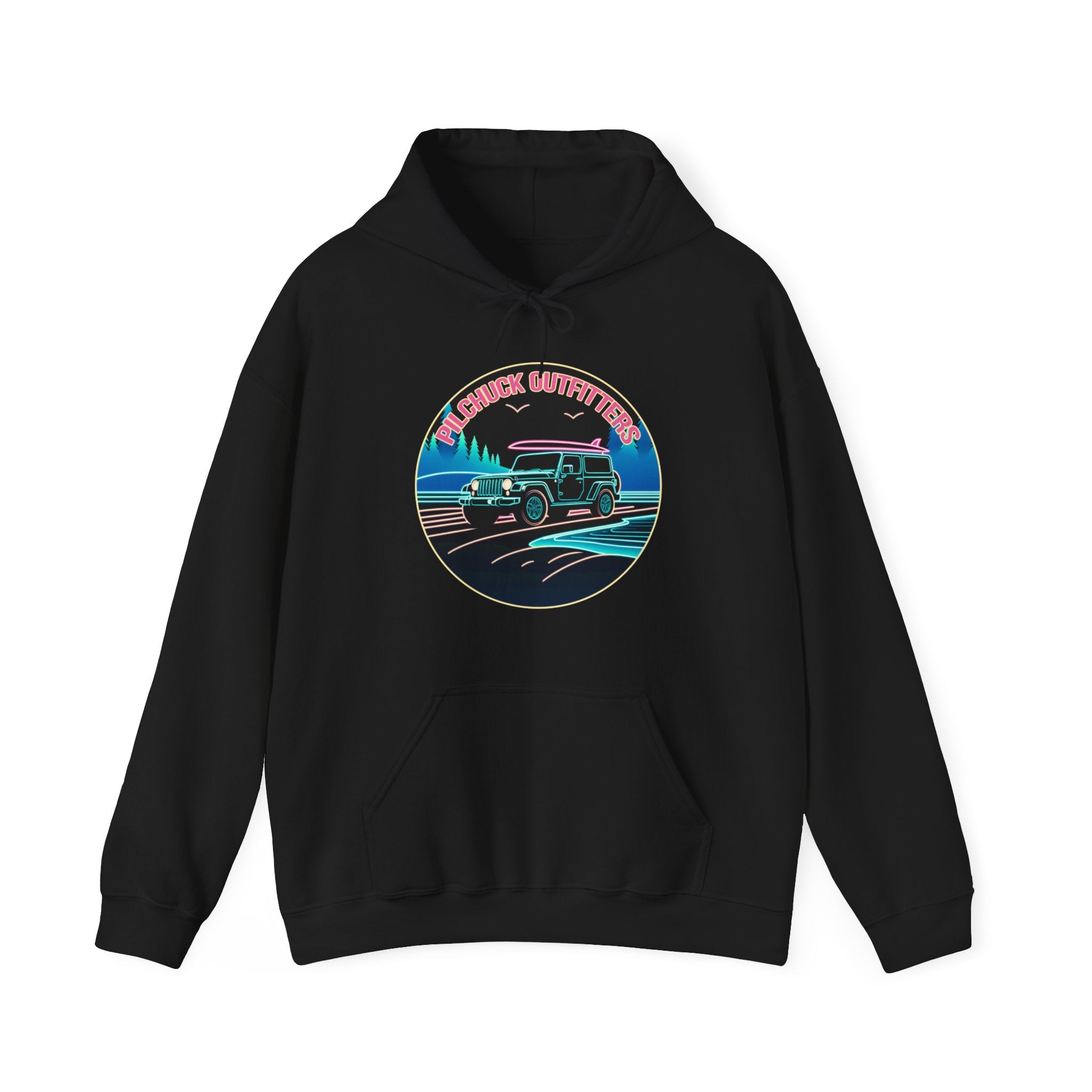 Neon Jeep Surf Unisex Heavy Blend Hooded Sweatshirt