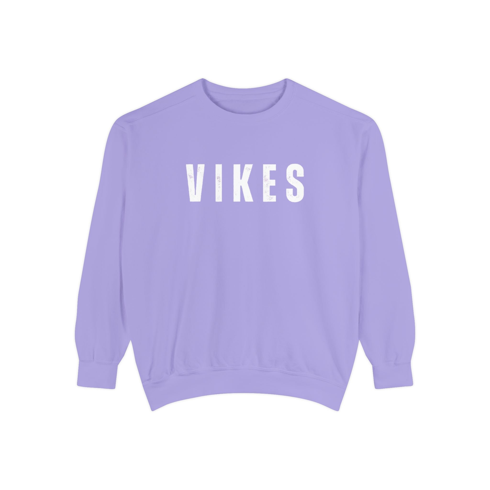 VIKES Distressed Crewneck Sweatshirt — Vintage Collegiate Pullover
