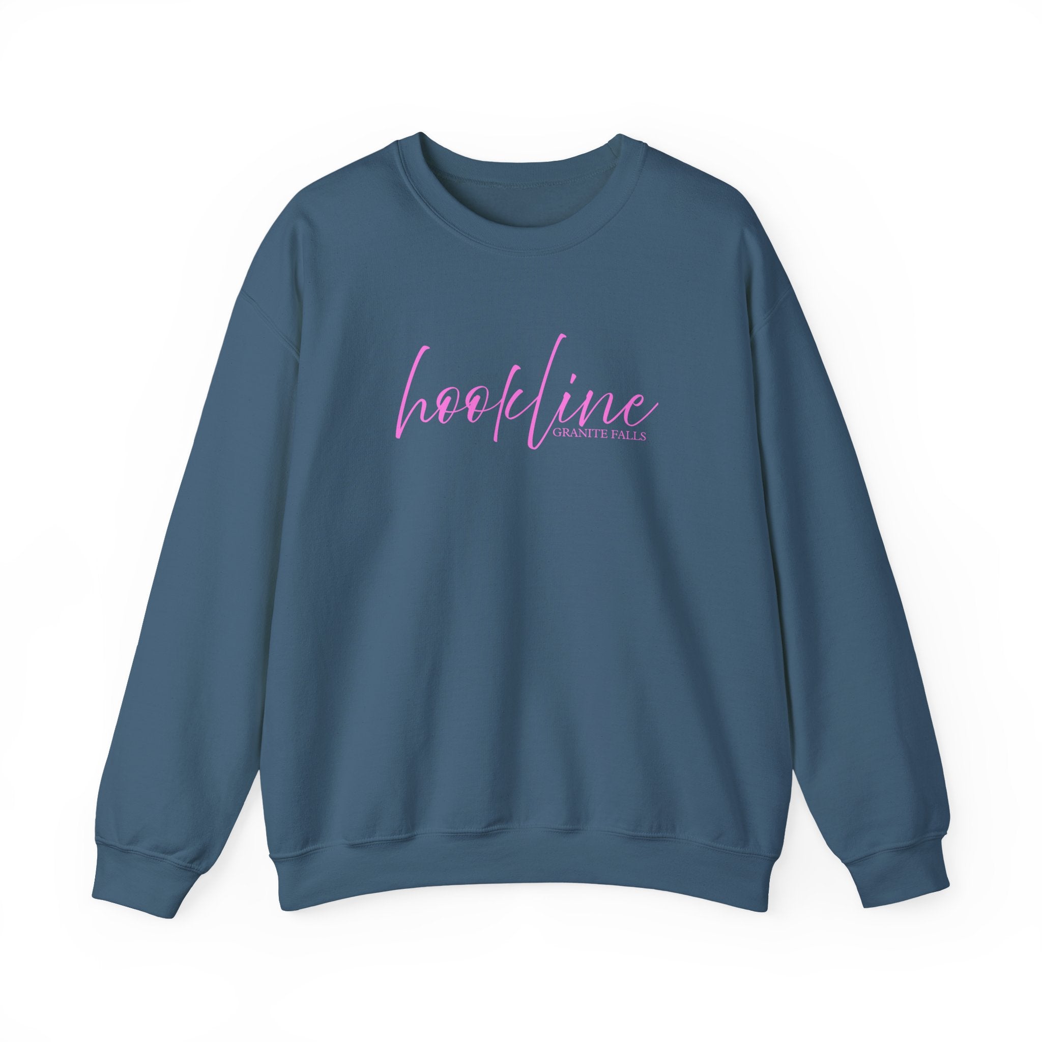 Cozy Hookline Espresso Crewneck Sweatshirt Pink Font