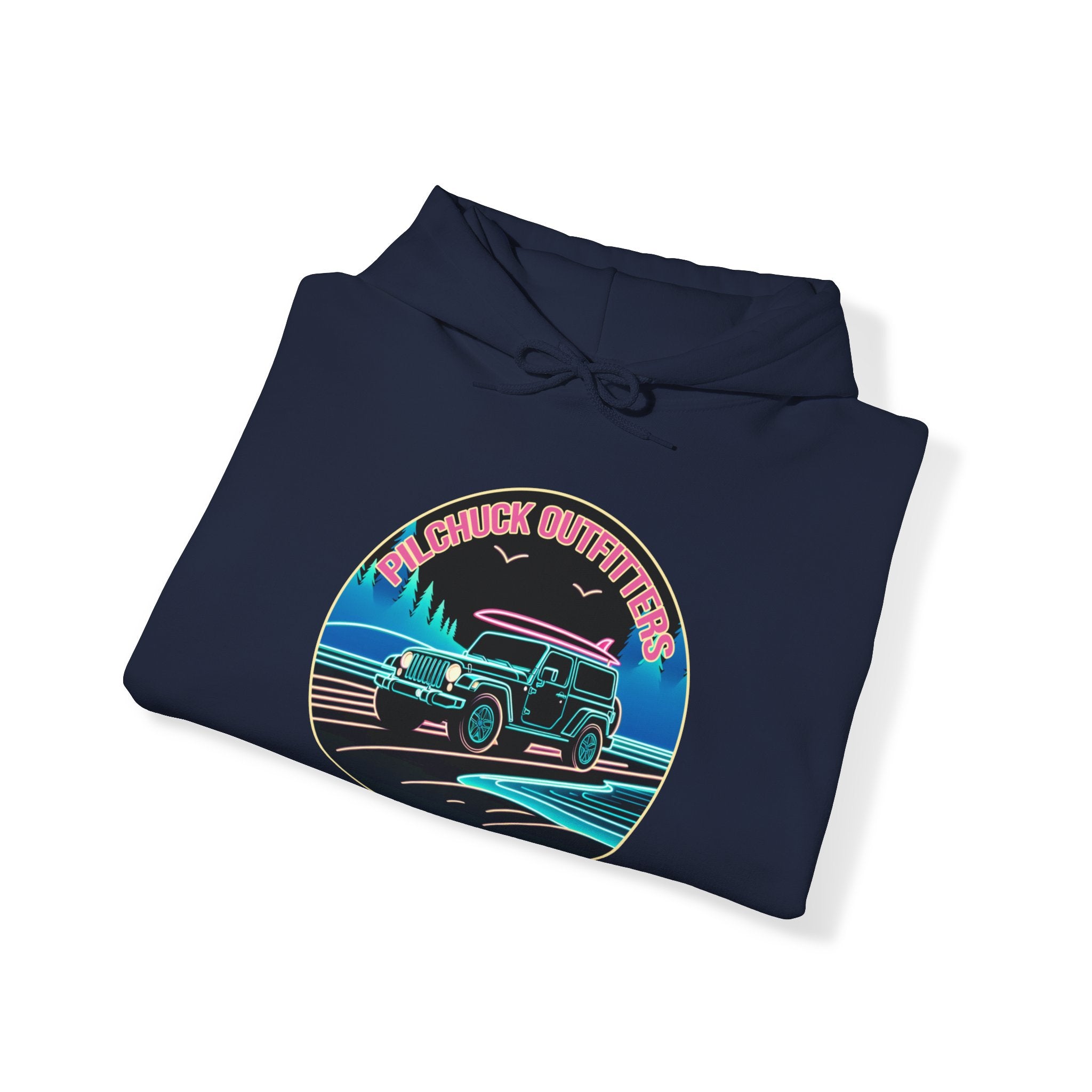 Neon Jeep Surf Unisex Heavy Blend Hooded Sweatshirt