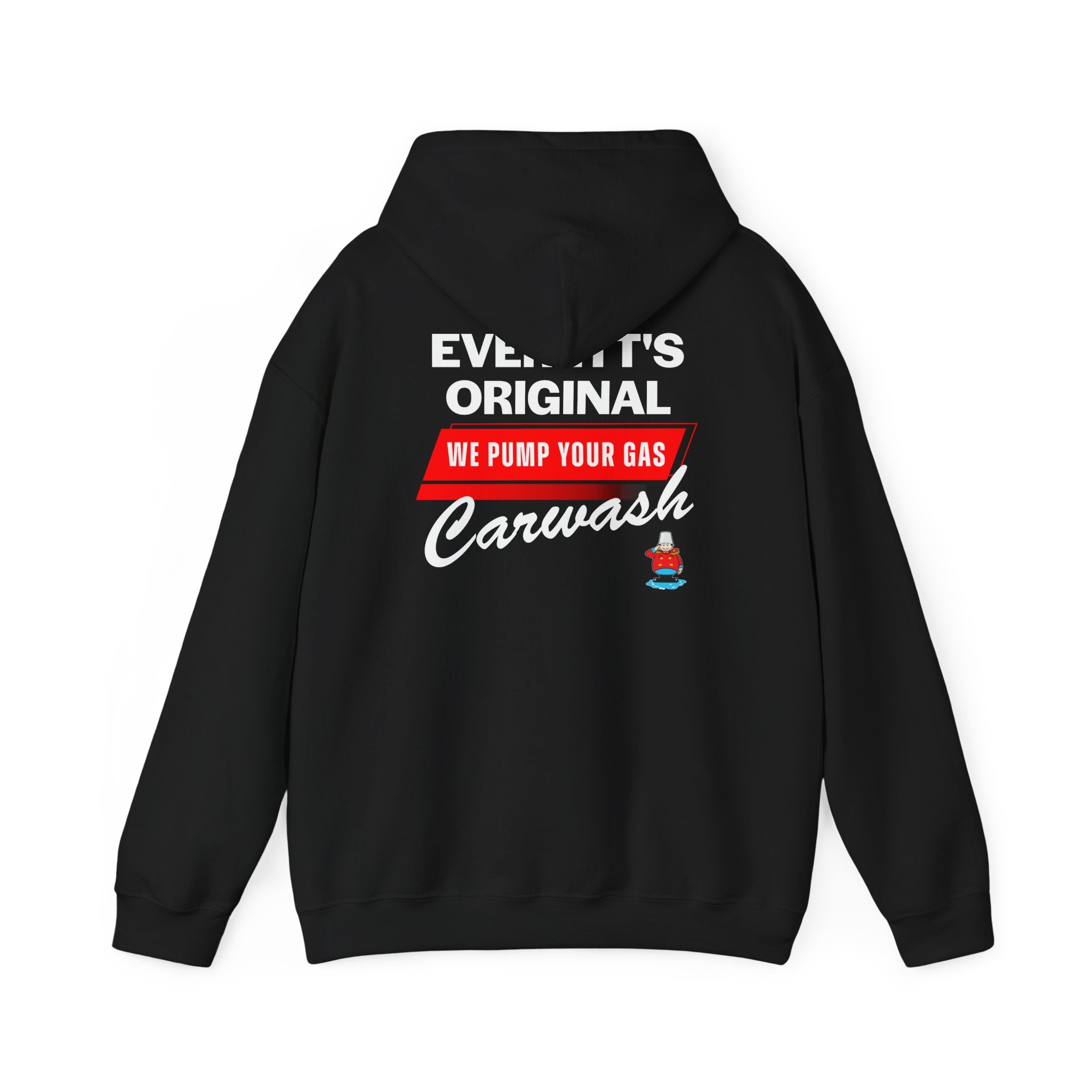 Carwash Crew Hoodie — "Everett's Original We Pump Your Gas" Logo Hooded Sweatshirt