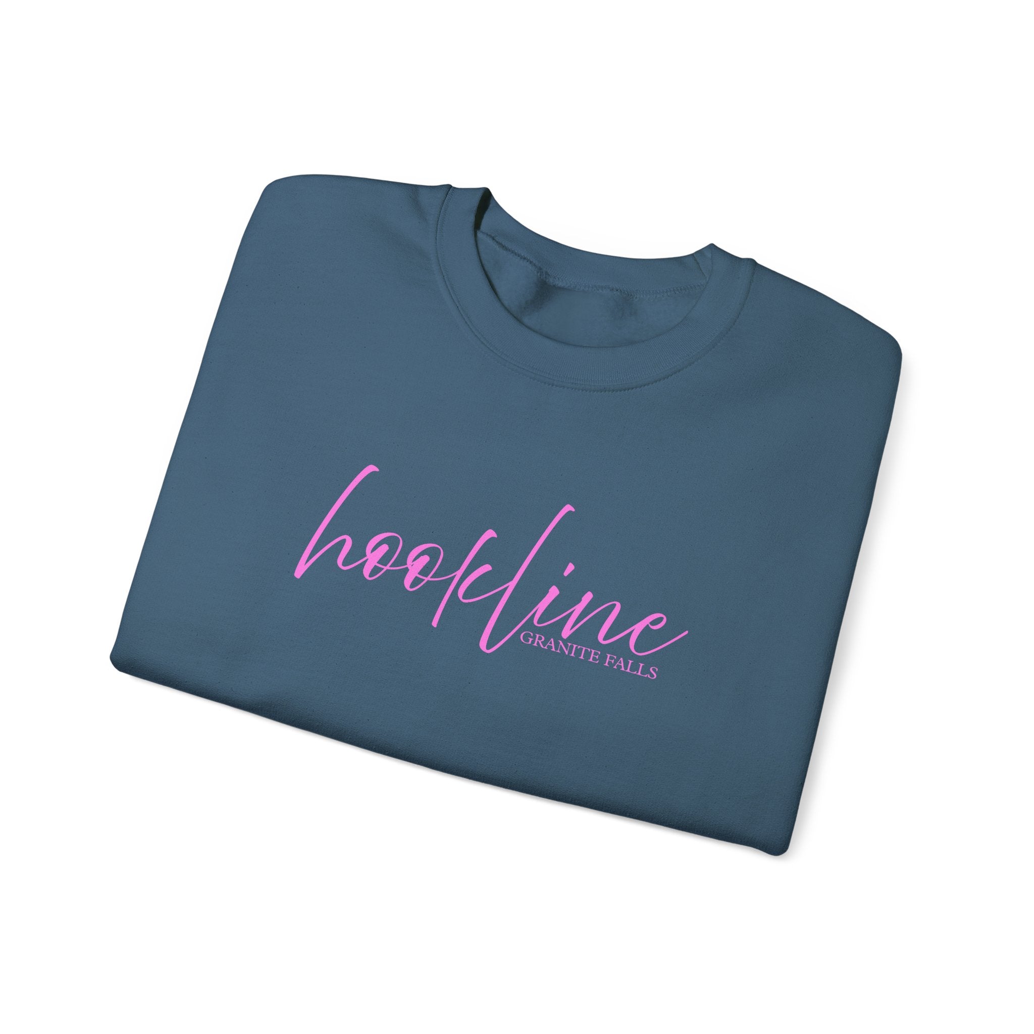Cozy Hookline Espresso Crewneck Sweatshirt Pink Font