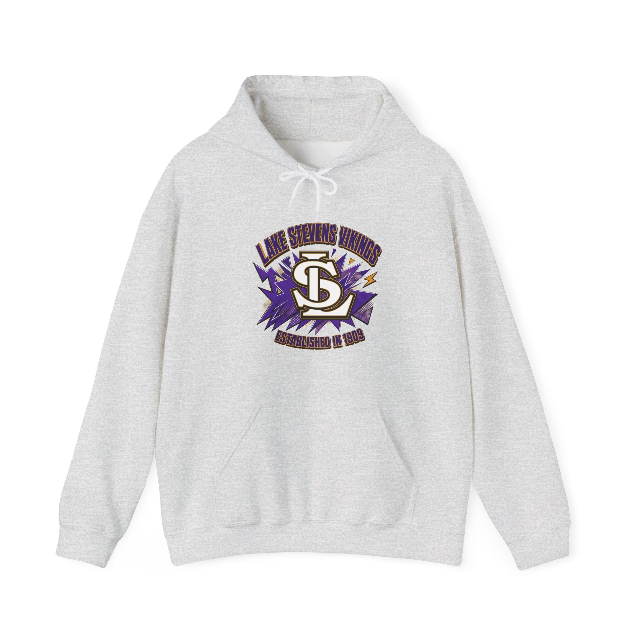 Lake Stevens Vikings Hoodie – Retro Lightning Logo Pullover