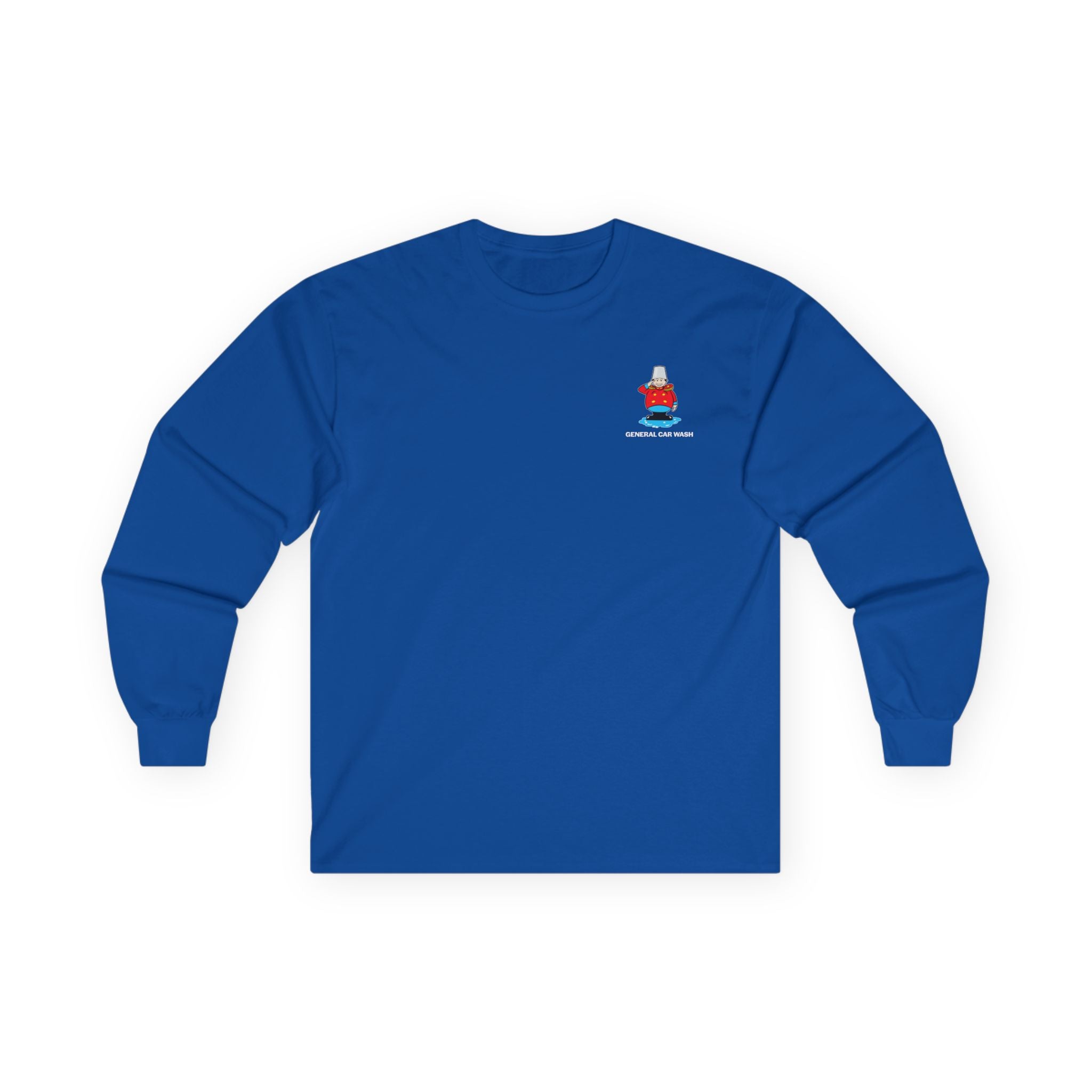 Everett's Original Carwash Long Sleeve Tee — "We Pump Your Gas" Retro Workshirt