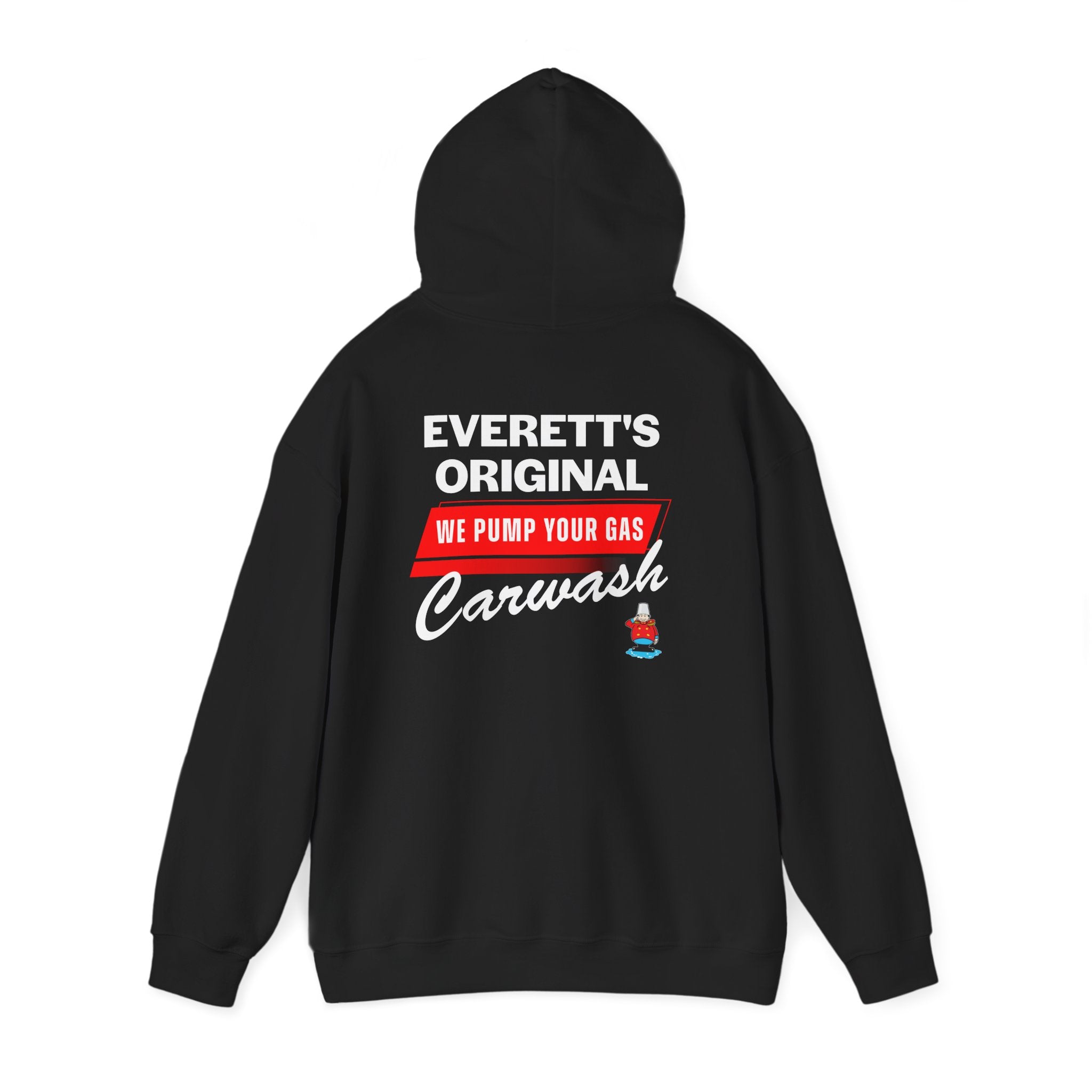 Carwash Crew Hoodie — "Everett's Original We Pump Your Gas" Logo Hooded Sweatshirt