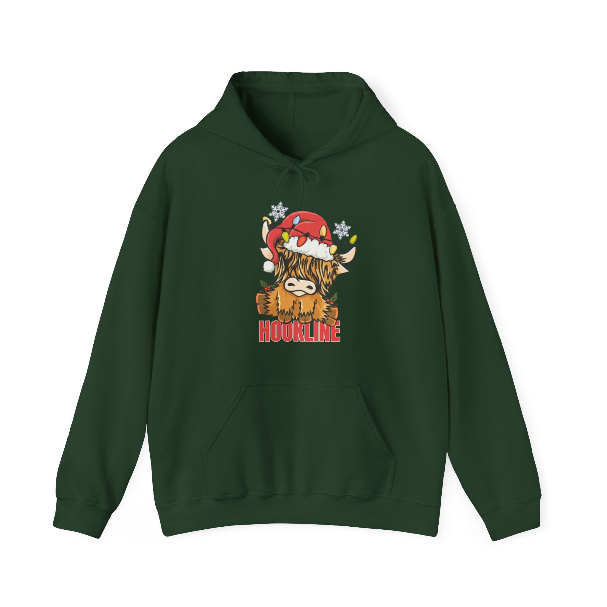 Holiday Highland Cow Hookline Hoodie
