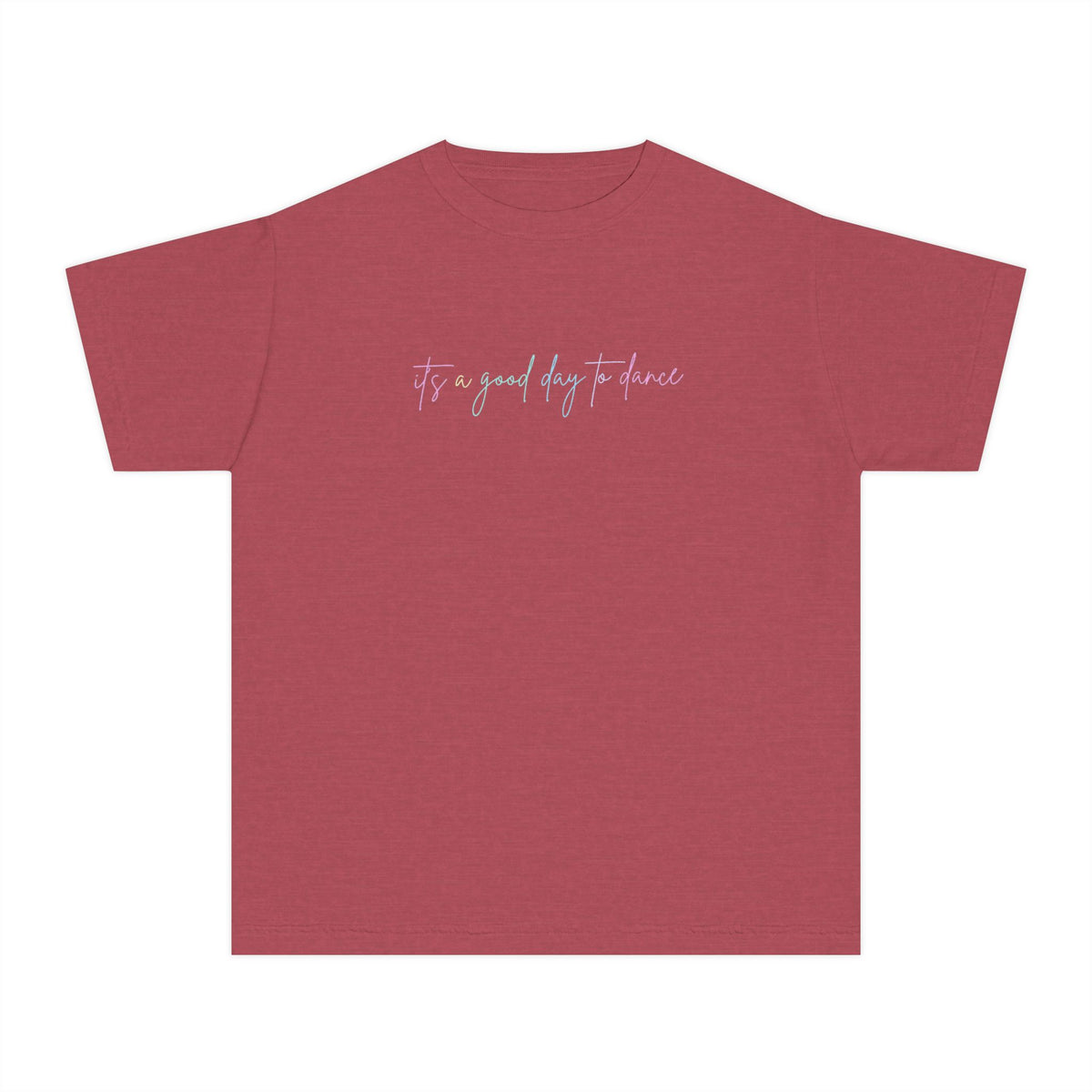Youth Tee — "It's a Good Day to Dance" Pastel Script Kids T‑Shirt