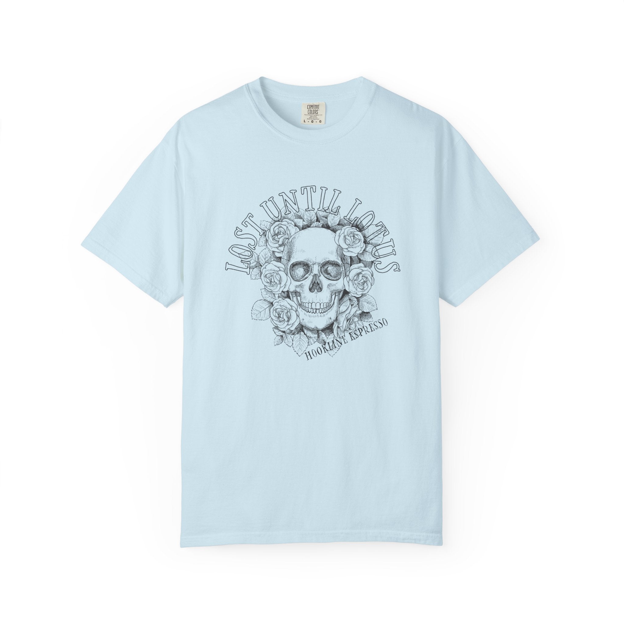 Hookline Espresso Lost Until Lotus Skull Floral Design