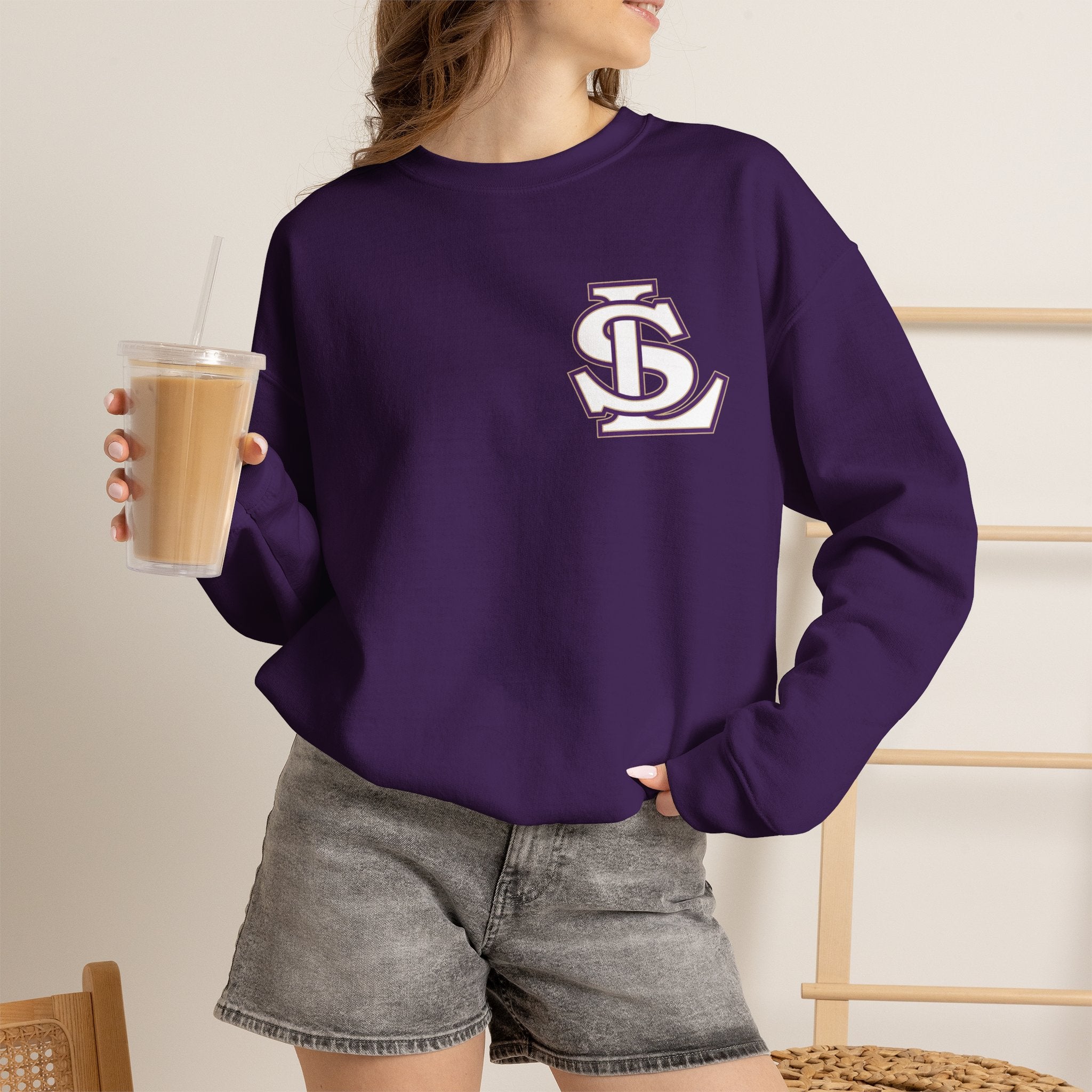 Lake Stevens Vikings Crewneck Sweatshirt – Bold Front and Back Graphic School Spirit Sweatshirt